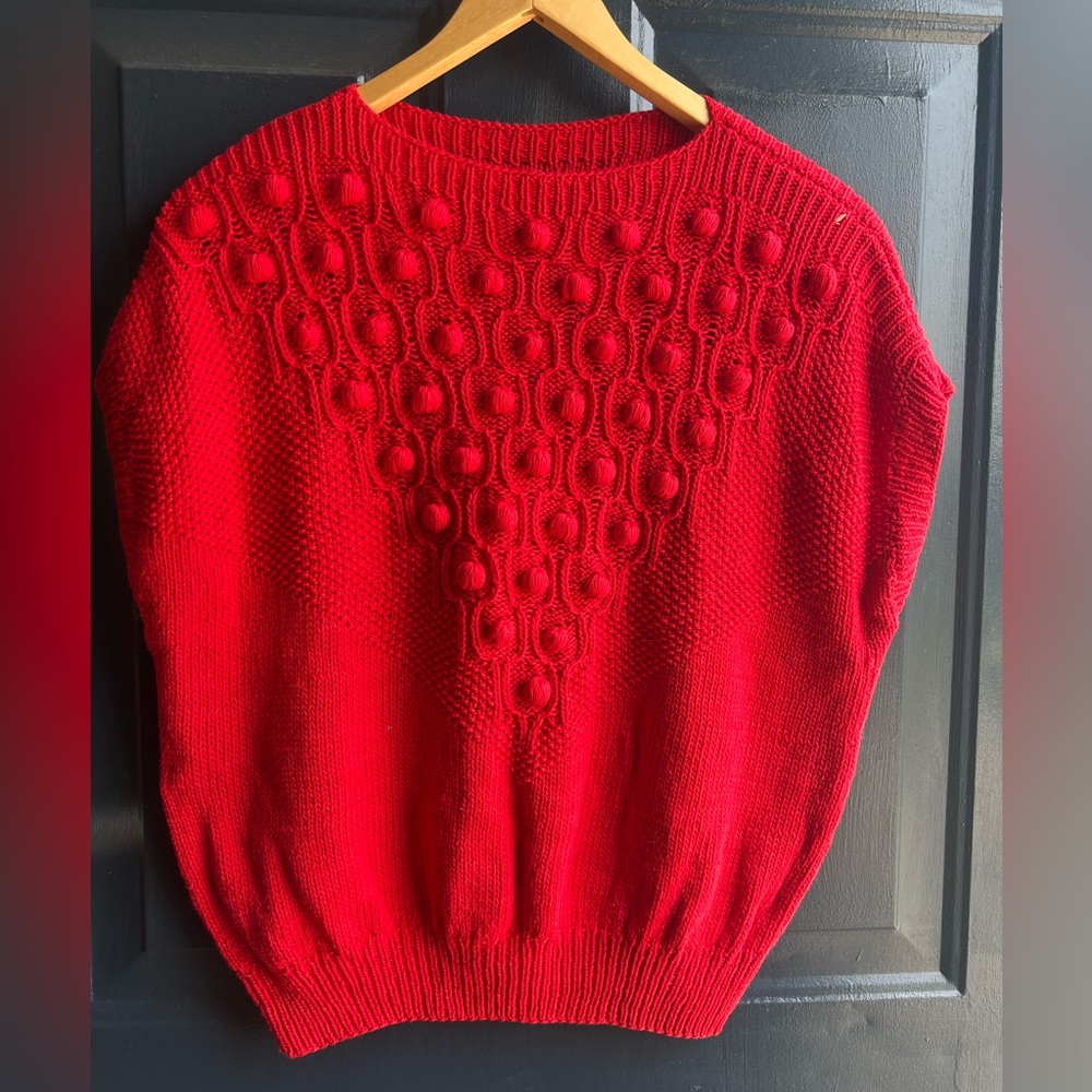 Vintage Red Crochet 🧶 Blouse Size M